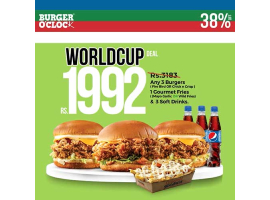Burger O'Clock World Cup Deal for Rs.Rs.1992/-